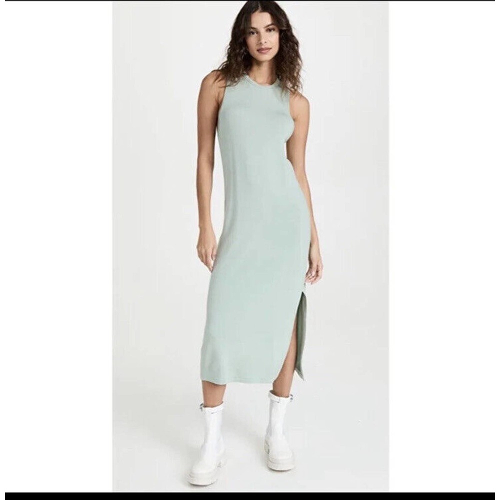 NEW RAG & BONE size XL Archetype Sydney Dress in Sage green midi soft jersey